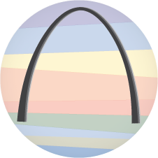 Gateway Arch at Sunset Button