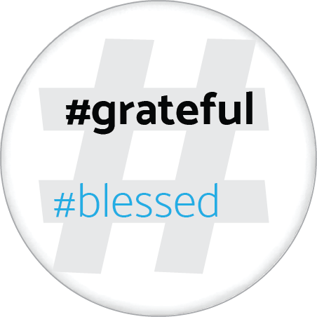 Hashtag Grateful Button