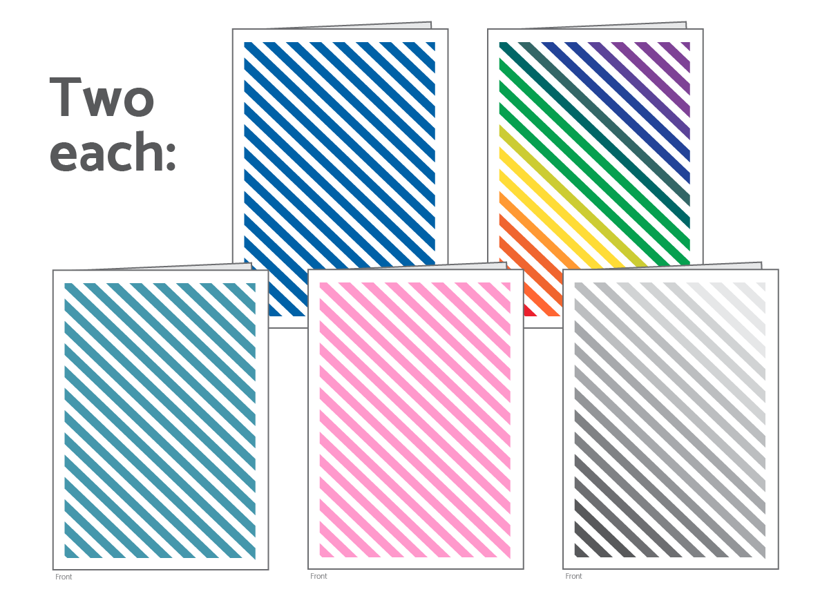Colorful Stripes Box Set of 10