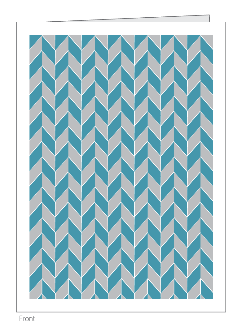 Stripes and Herringbone featuring Navy, Turquoise, and Gray Box Set of 10 - 0