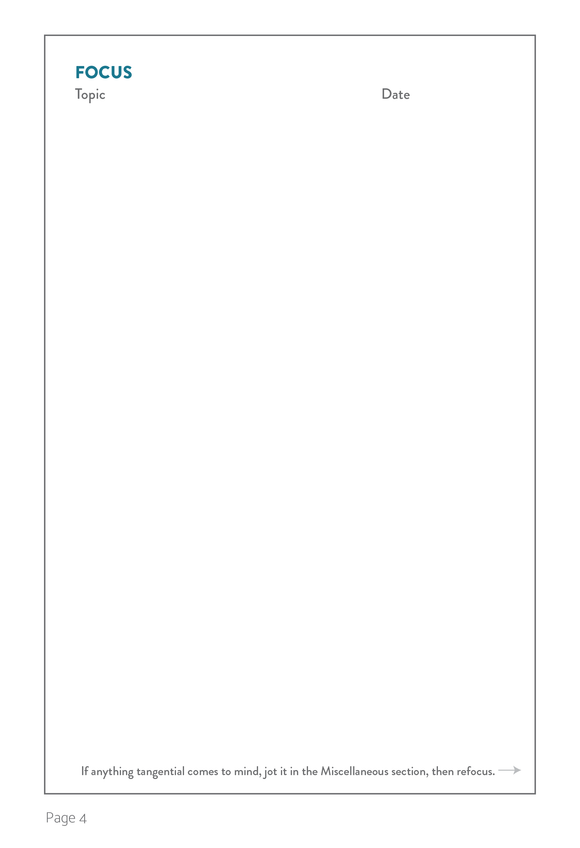 Focus + Understand + Follow Through Notebook