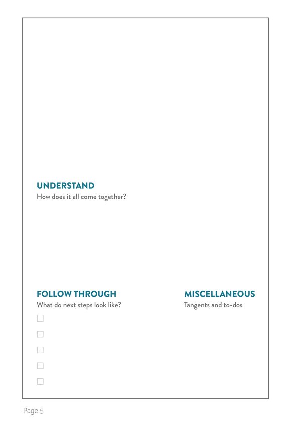 Focus + Understand + Follow Through Notebook